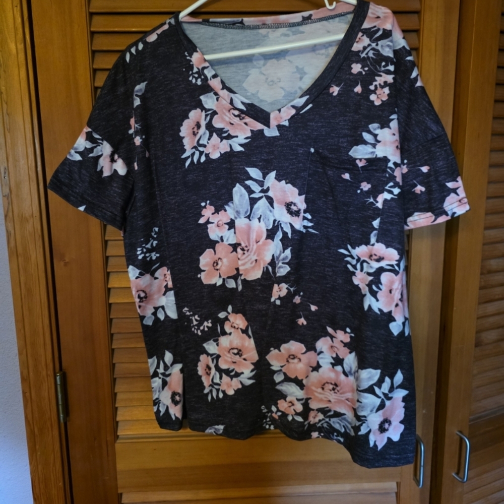Floral V-Neck Women's Top
